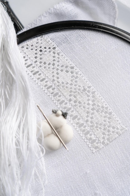 haft ręczny na materiale